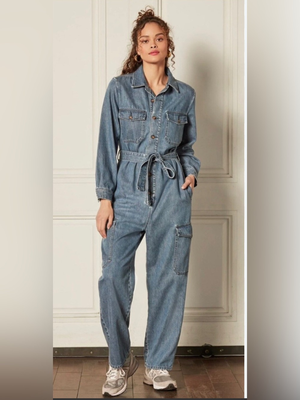 Velvet Heart Light Blue Washed Denim Jumpsuit